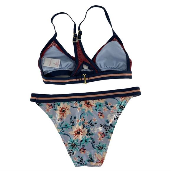 Xhilaration Women's Floral Lace Two Piece Bikini Swimsuit Size Small S - Picture 4 of 9
